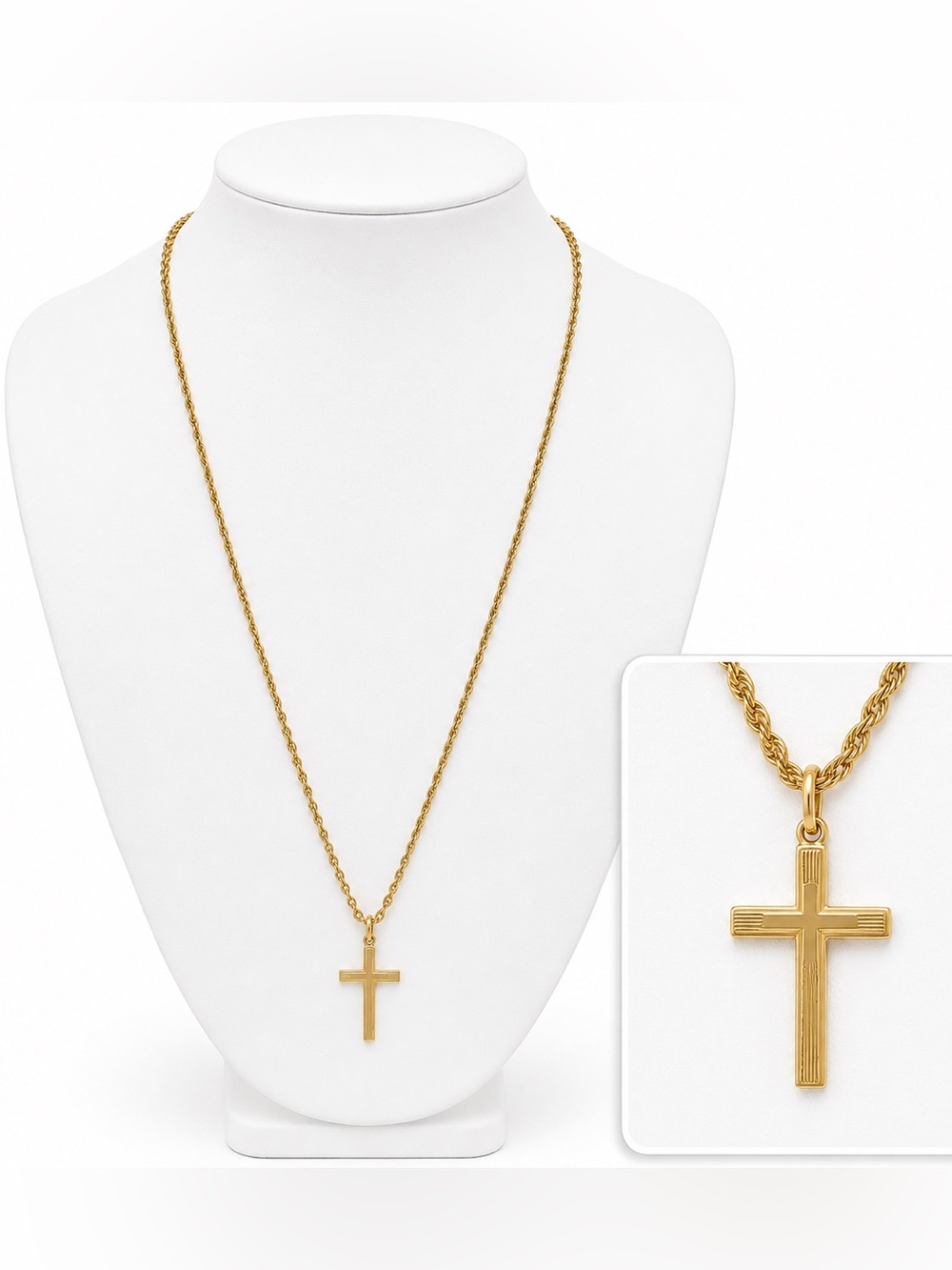 Men’s gold cross necklace